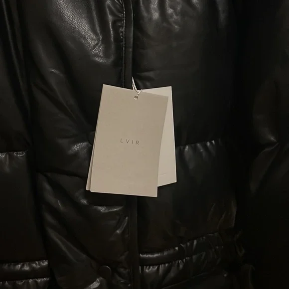 LVIR Hooded Leather Puffer Coat Size M - Picture 9 of 15